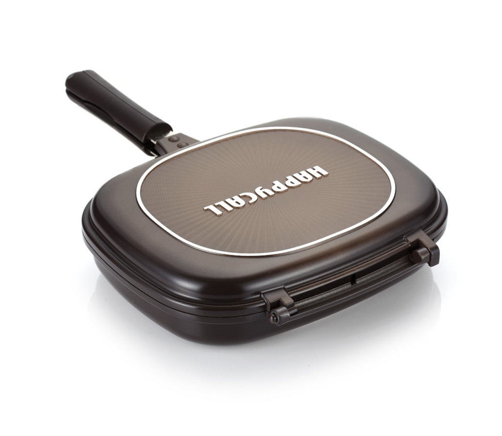 <h1>Patelnia Dwustronna – Jumbo<br><small>Gotuj używając <strong>dwóch stron</strong><br>bez obaw o <strong>zapach i dym</strong></small></h1>